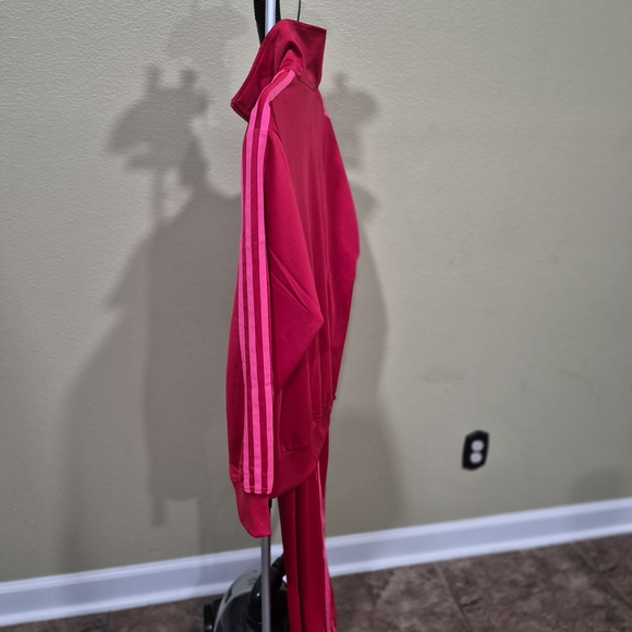 Adidas Firebird TT Women's Red Tracksuit with Pink Stripes Size S - Picture 2 of 6